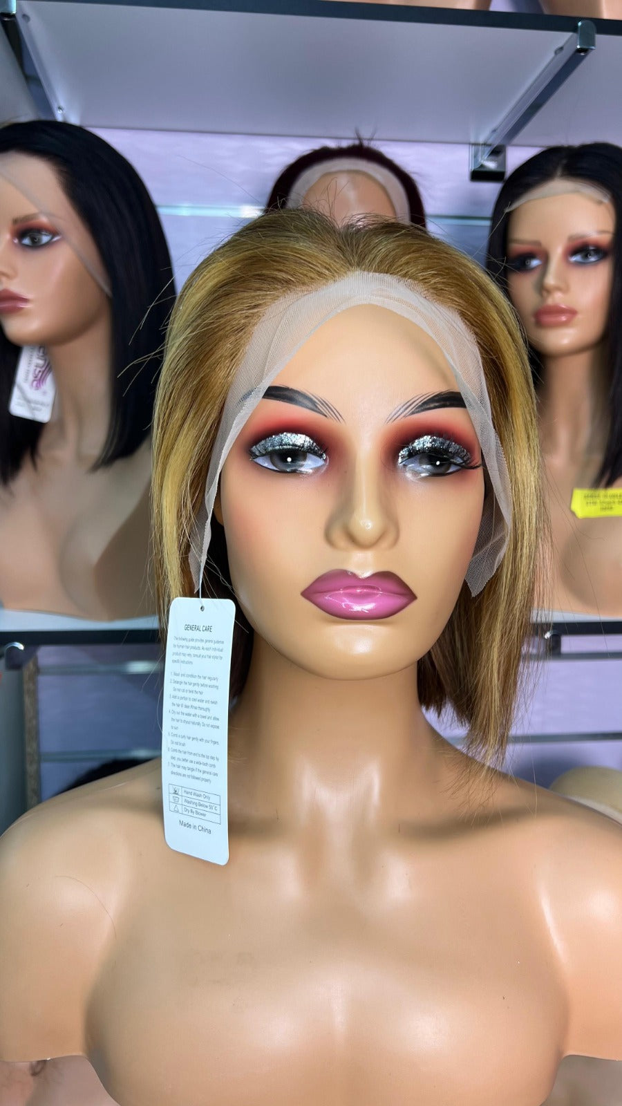8-Inch Piano Bob Glueless Frontal Wig - Color #4/27