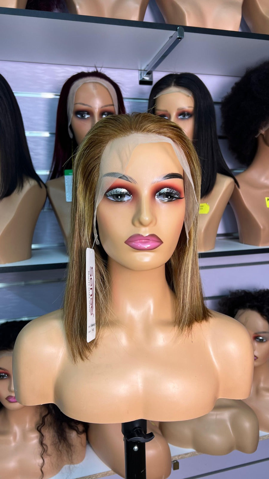 12-Inch Piano Bob Glueless Frontal Wig - Color #4/27