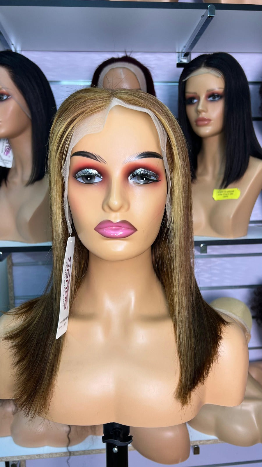 16-Inch Bob Glueless Frontal Wig - Color #4/27 Piano