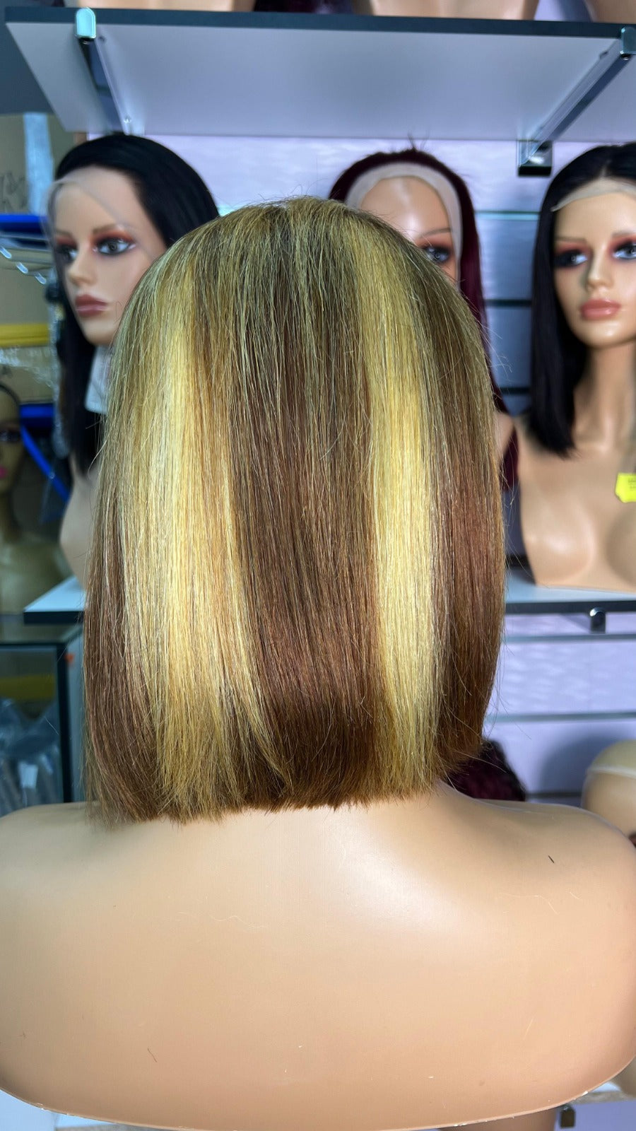 10-Inch Piano Bob Glueless Frontal Wig - Color #4/27
