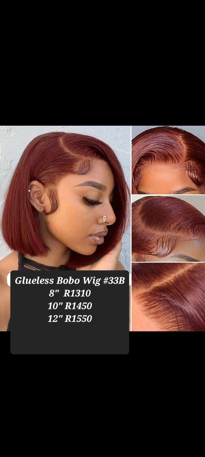 Glueless Bobo Wig - Color #33B