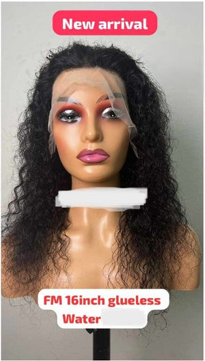 16-Inch Water Wave Glueless Frontal
